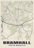 Street map poster of Bramhall, Greater Manchester