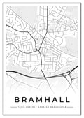 Street map poster of Bramhall town centre, Greater Manchester