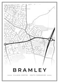 Street map poster of Bramley village centre, South Yorkshire