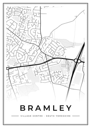 Bramley Village Centre Street Map Poster
