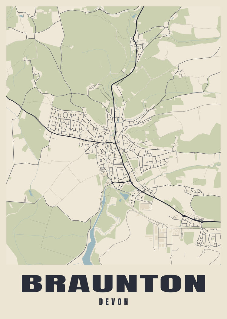 Braunton Street Map Poster