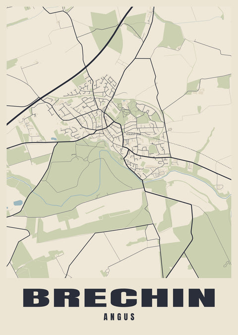 Brechin Street Map Poster