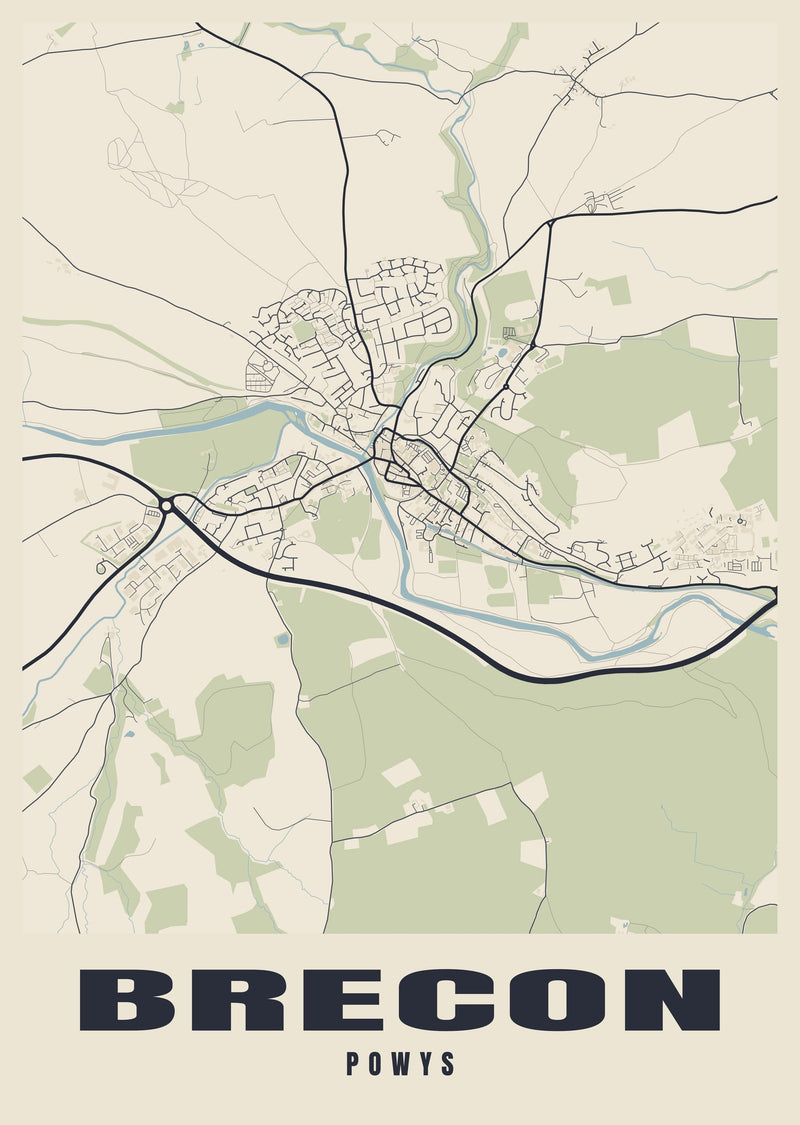 Brecon Street Map Poster