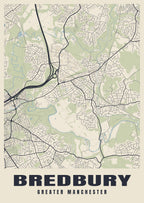 Street map poster of Bredbury, Greater Manchester
