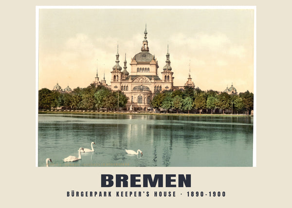 Bürgerpark Keeper’s House, Bremen — 1890–1900 · Vintage photochrom print