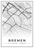 Street map poster of Bremen city centre