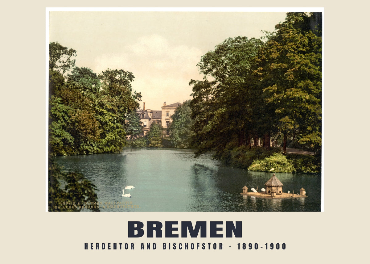 Herdentor and Bischofstor, Bremen, 1890–1900 heritage photograph