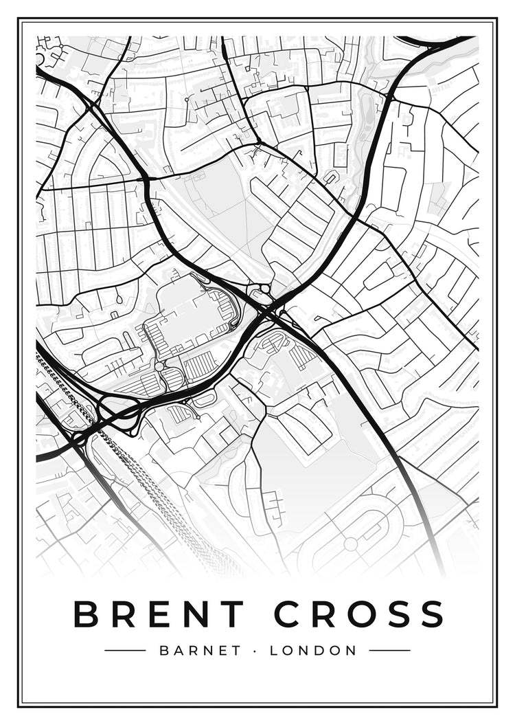 Brent Cross Street Map Poster