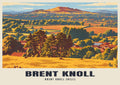 Brent Knoll (hill) poster, Retro Railway style