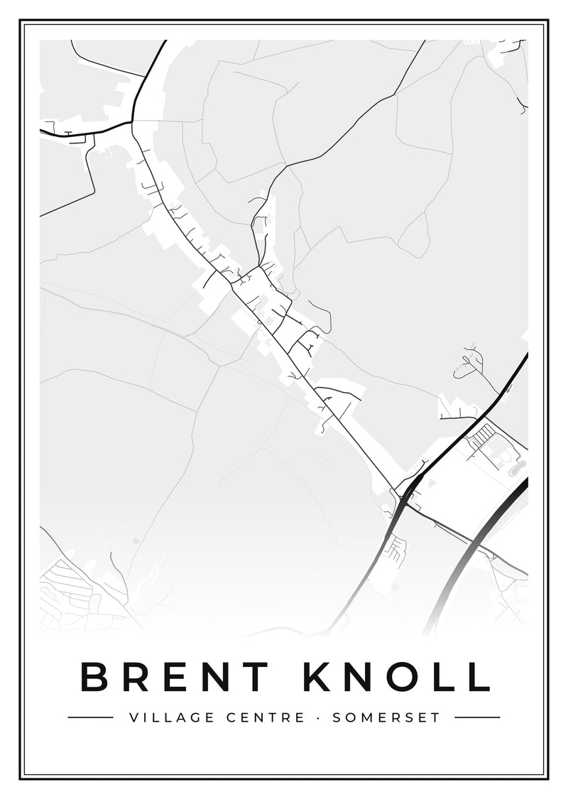 Brent Knoll Village Centre Street Map Poster
