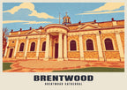 Brentwood Cathedral poster, Retro Railway style