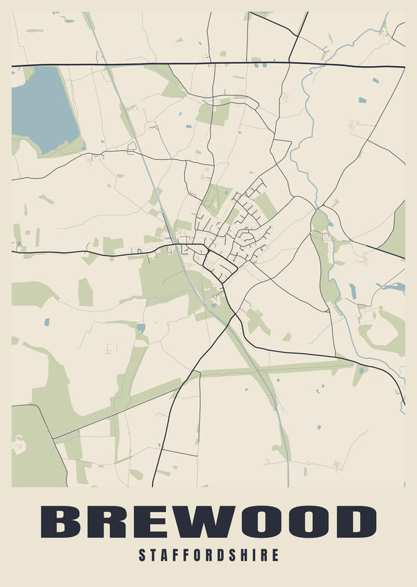 Brewood Street Map Poster