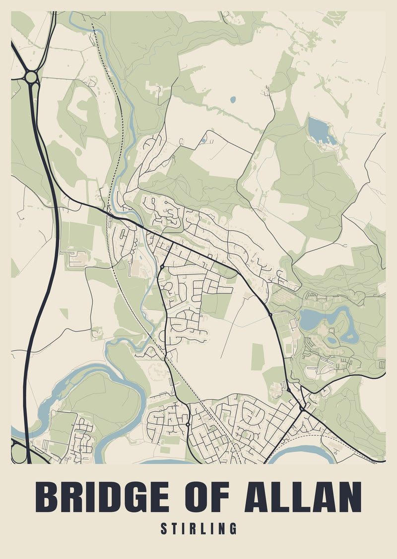 Bridge of Allan Street Map Poster