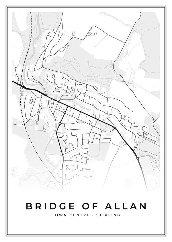 Bridge of Allan Town Centre Street Map Poster