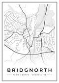 Street map poster of Bridgnorth town centre, Shropshire