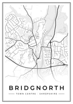 Street map poster of Bridgnorth town centre, Shropshire