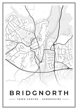 Bridgnorth Town Centre Street Map Poster