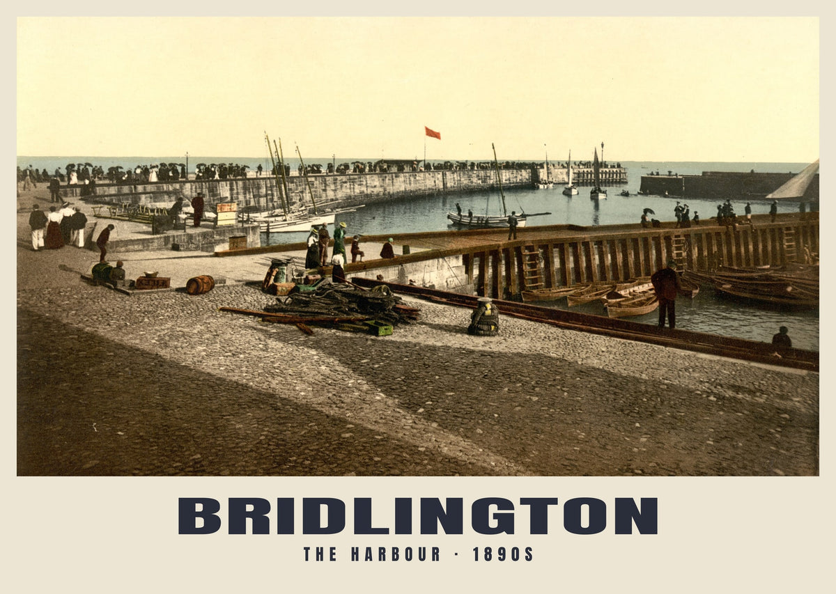 The Harbour, Bridlington, 1890s heritage photograph