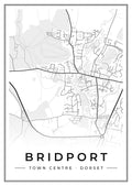 Street map poster of Bridport town centre, Dorset