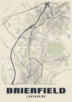 Street map poster of Brierfield, Lancashire