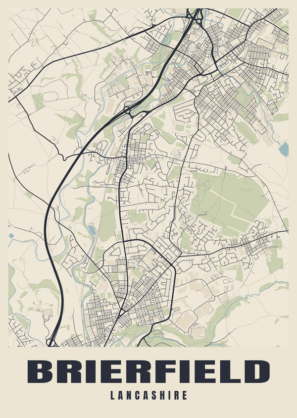 Brierfield Street Map Poster