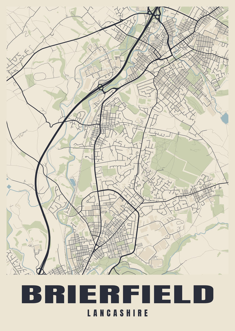 Brierfield Street Map Poster