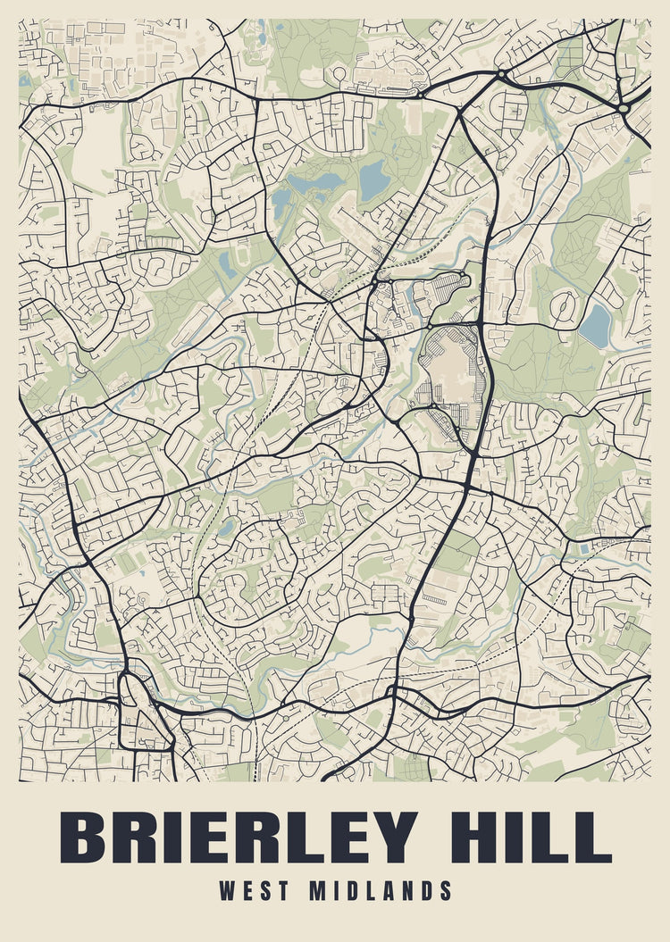 Brierley Hill Street Map Poster
