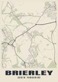 Street map poster of Brierley, South Yorkshire