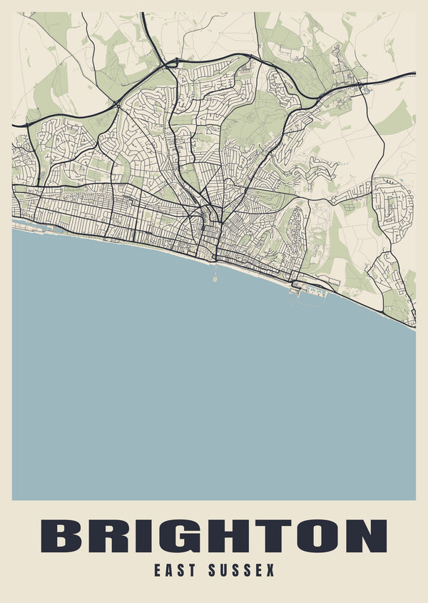 Brighton Street Map Poster
