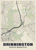 Street map poster of Brinnington, Greater Manchester