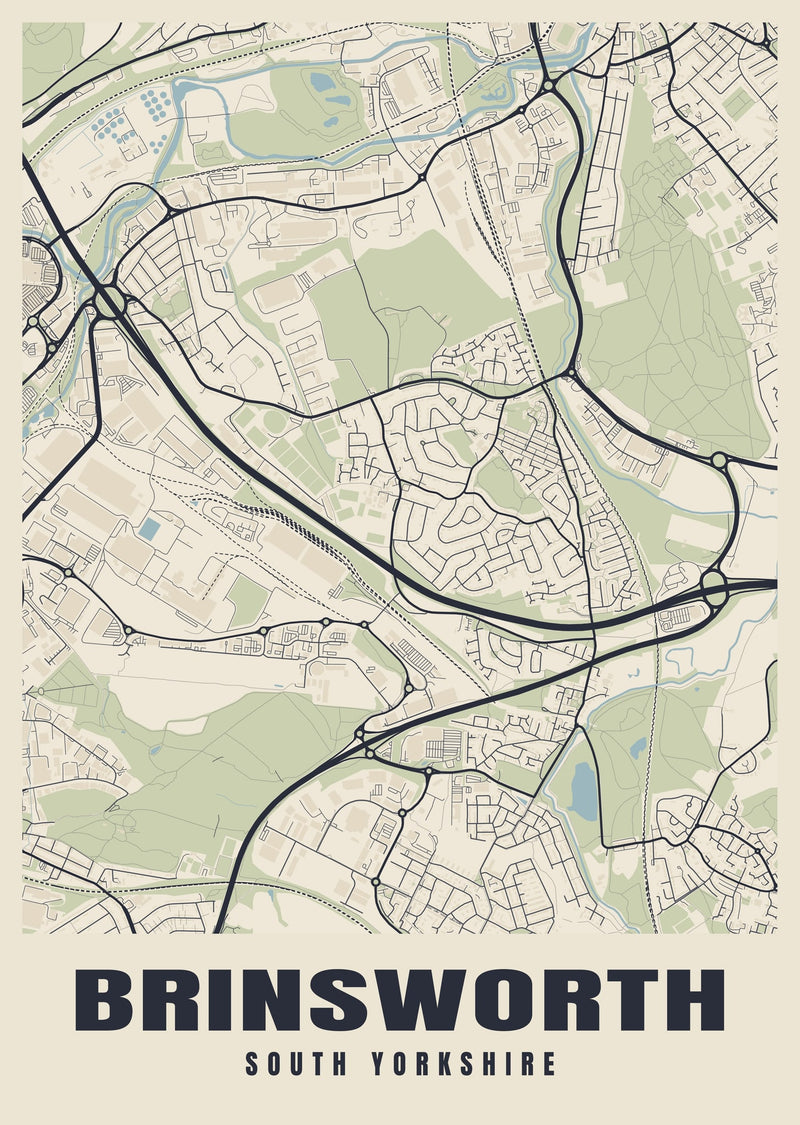 Brinsworth Street Map Poster