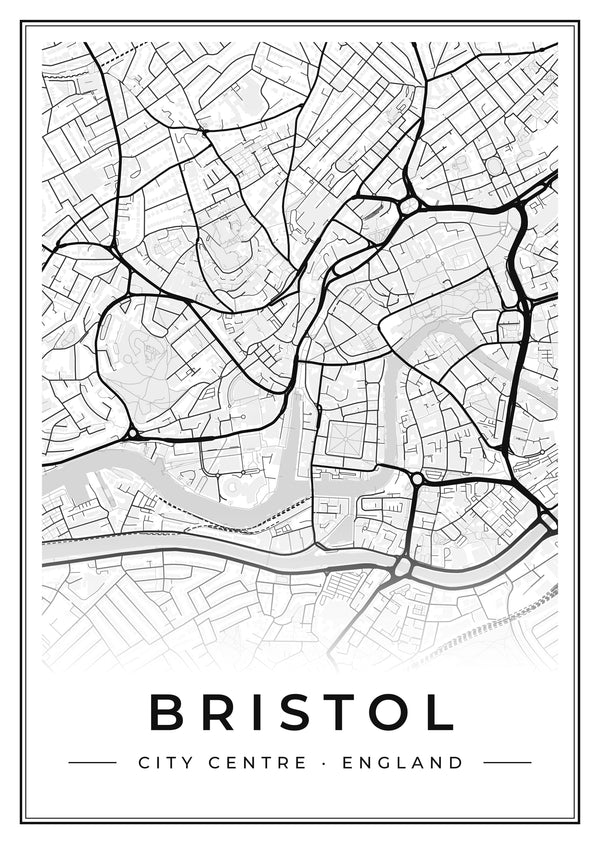 Bristol City Centre Street Map Poster