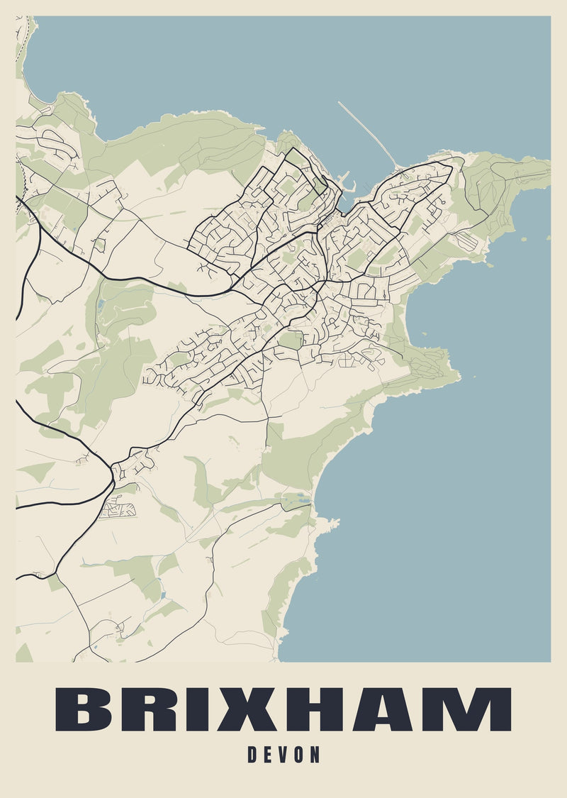 Brixham Street Map Poster