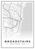 Street map poster of Broadstairs town centre, Kent