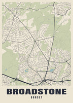 Street map poster of Broadstone, Dorset
