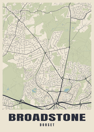 Broadstone Street Map Poster