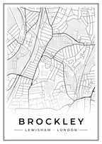 Street map poster of Brockley, Lewisham, London