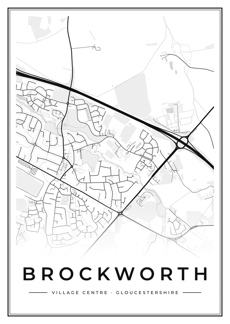 Brockworth Village Centre Street Map Poster