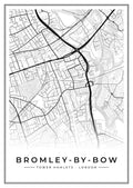 Street map poster of Bromley-by-Bow, Tower Hamlets, London
