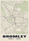 Heritage street map poster of Bromley, Bromley, London