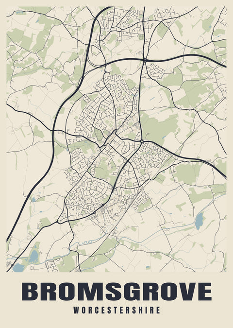 Bromsgrove Street Map Poster