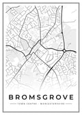 Street map poster of Bromsgrove town centre, Worcestershire