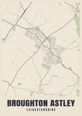 Street map poster of Broughton Astley, Leicestershire