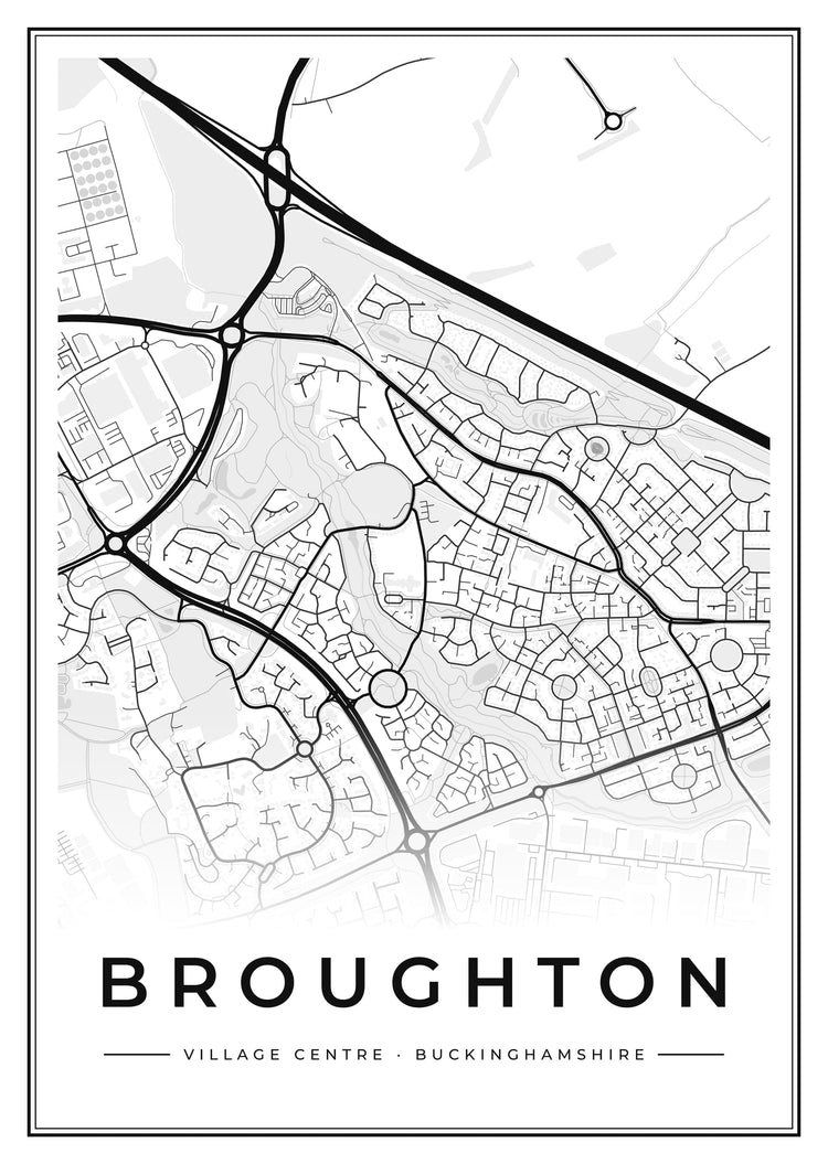 Broughton Village Centre Street Map Poster