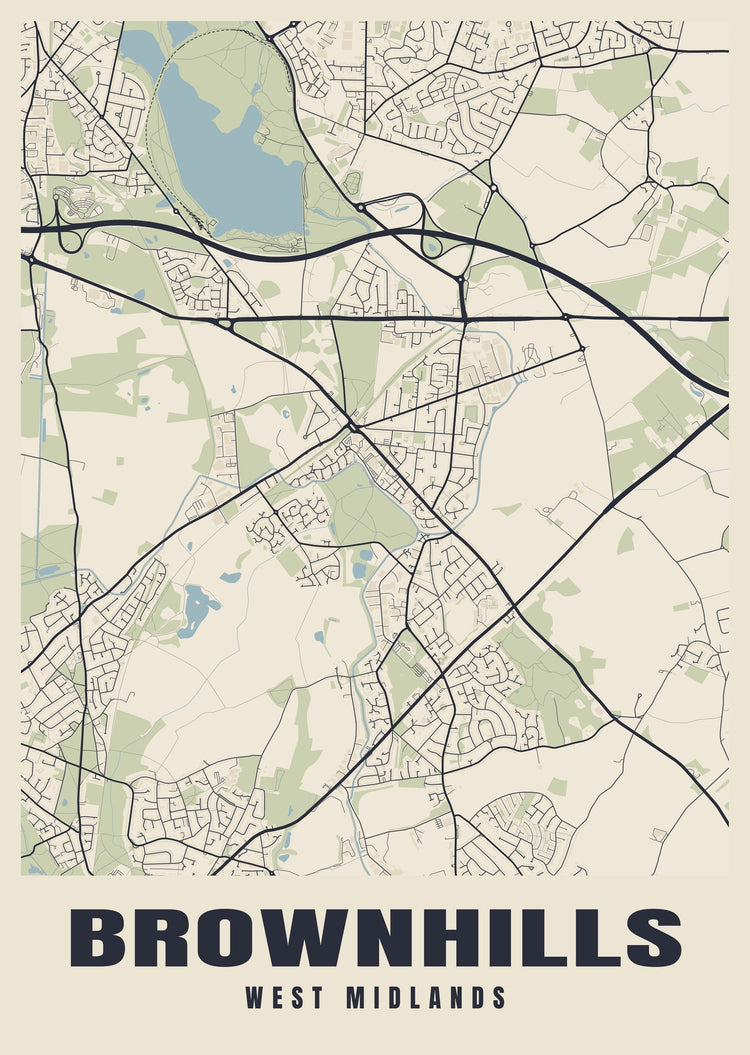 Brownhills Street Map Poster