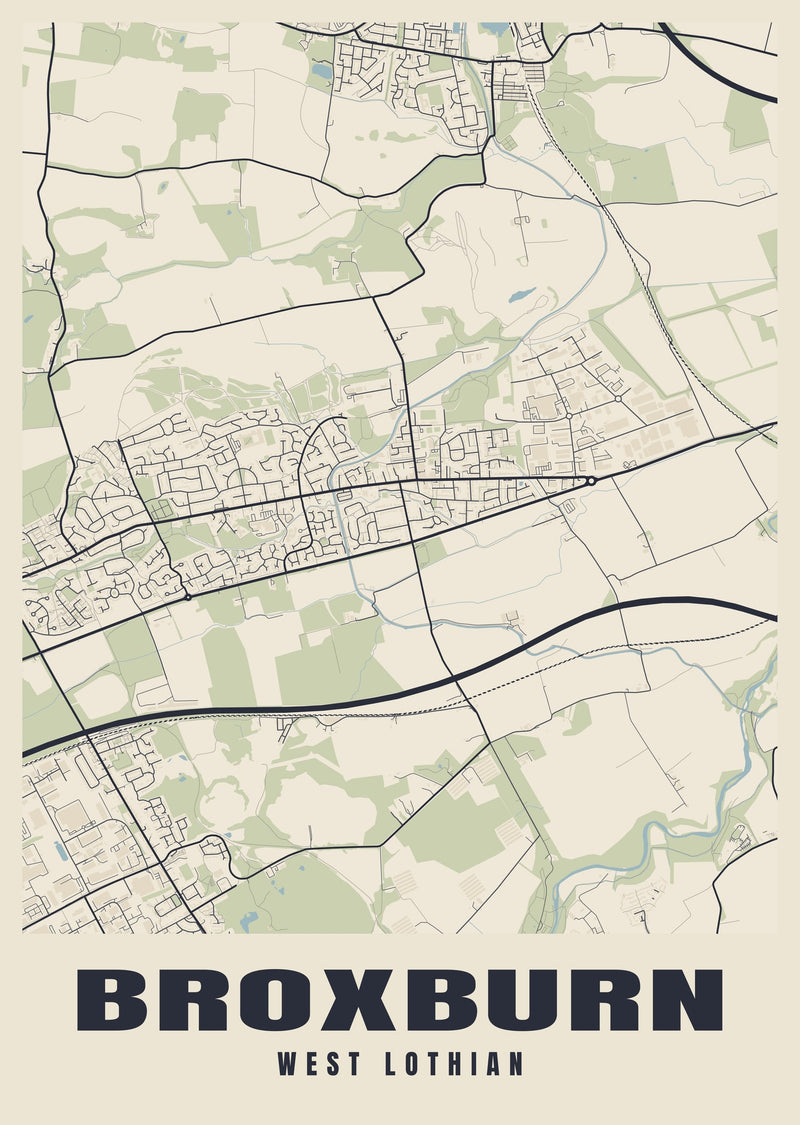 Broxburn Street Map Poster