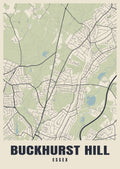 Street map poster of Buckhurst Hill, Essex