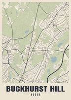 Street map poster of Buckhurst Hill, Essex