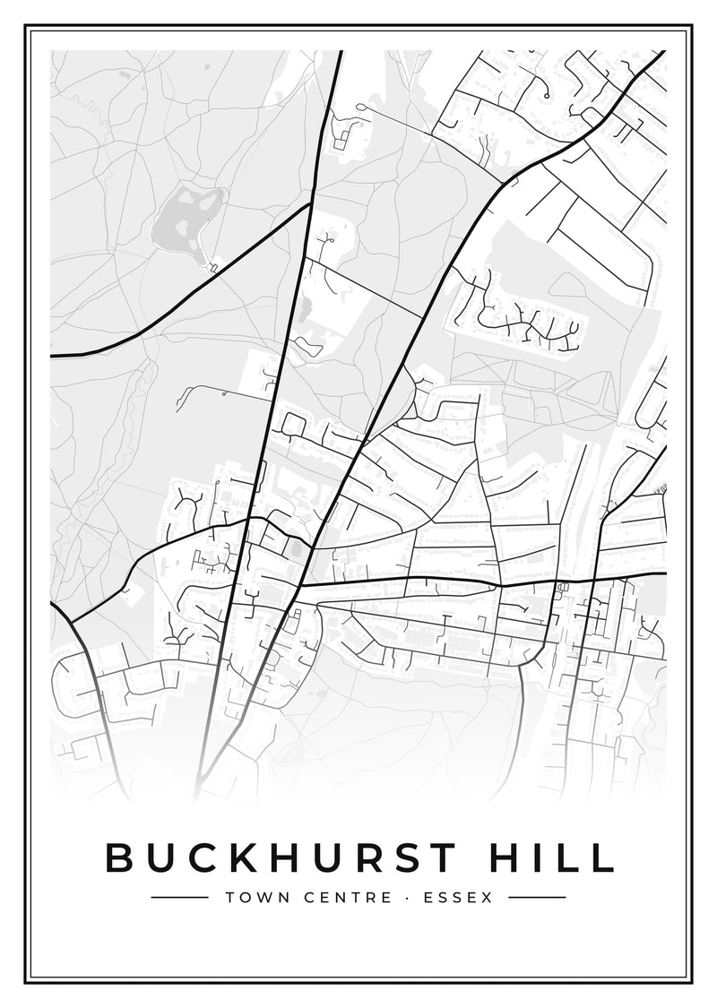 Buckhurst Hill Town Centre Street Map Poster