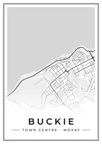 Street map poster of Buckie town centre, Moray